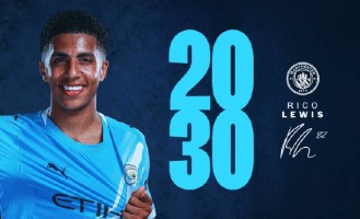 曼城官方：球队与后卫里科-刘易斯续约至2030年